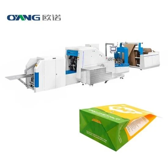 Ouyang Brand New Design Paper Bag Making Machine in Square Bottom Kraft Paper Bag Making Machine